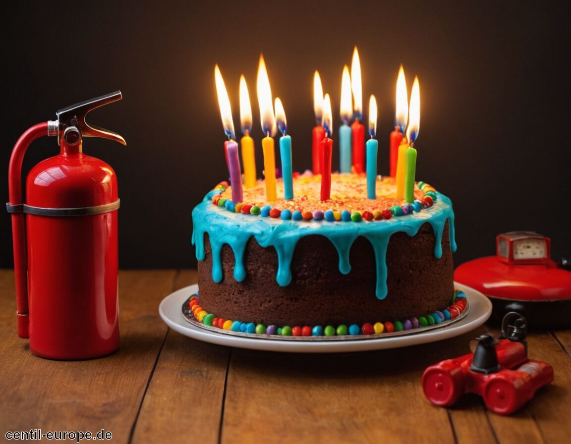 Kerzen auf dem Kuchen – Feuerlöscher bereit halten - Lustig 33 Geburtstag Witze » Die besten Geburtstagslacher